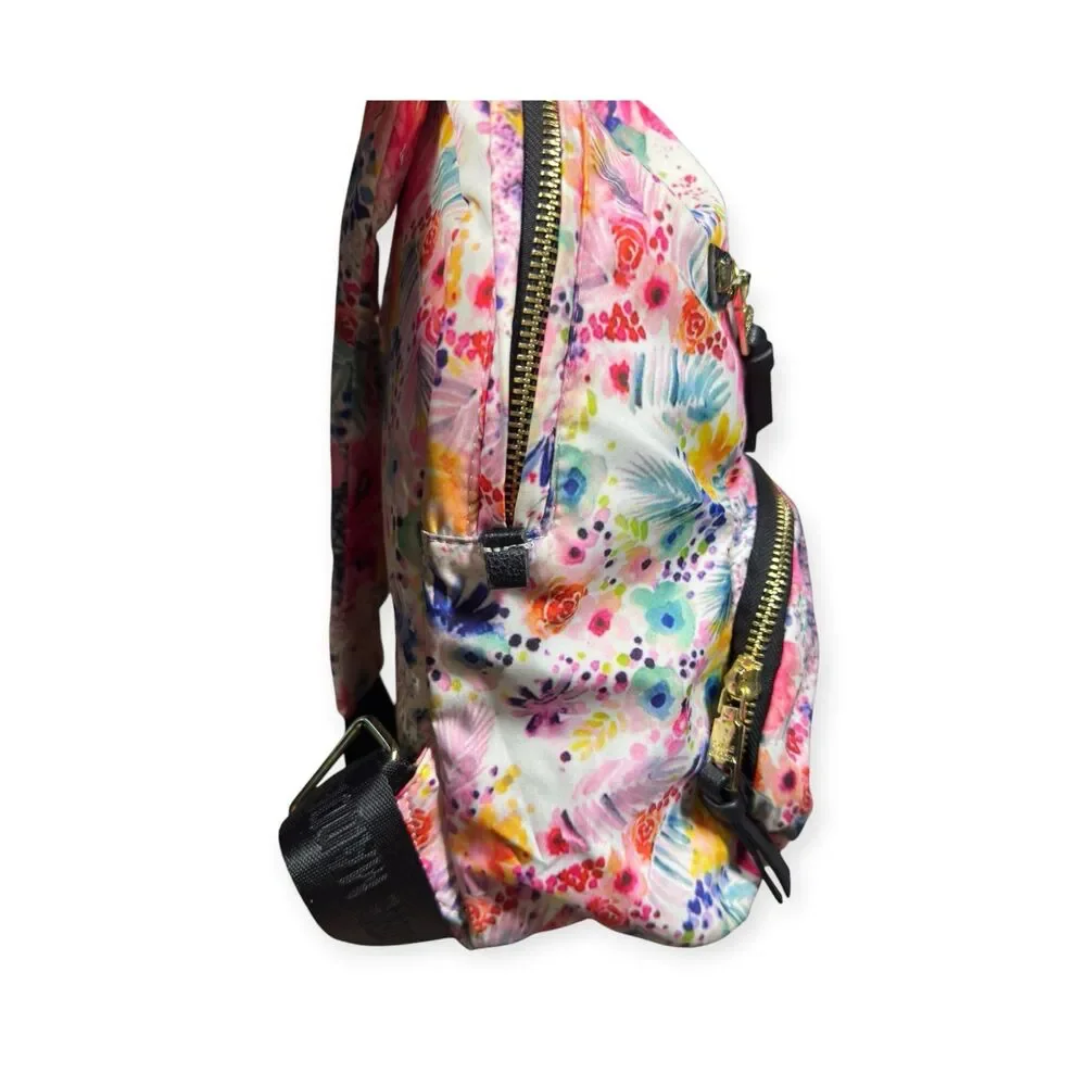 Steve Madden Floral Pink Backpack Travel School Bag Gold‎ Accents Bohochic Y2K